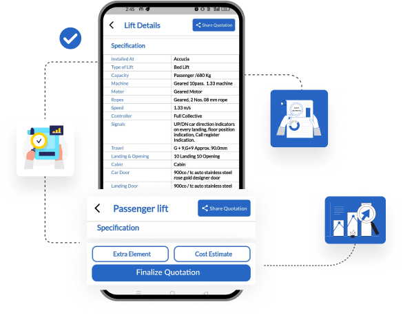 Elevator service software on mobile display