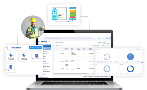 Elevator service software on mobile display